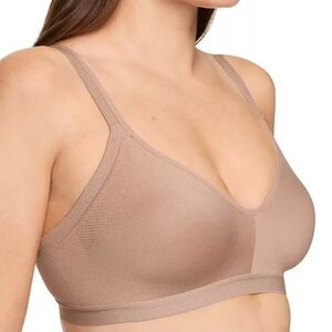 Warner's Easy Does It Wireless Bra Toasted Almond M Beige Nude Seamless Stretch